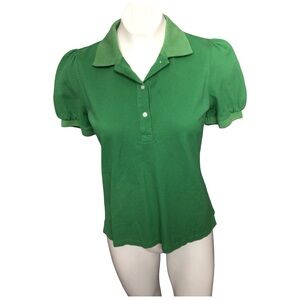 Tuckernuck Green Button Down Puff Sleeve Shirt